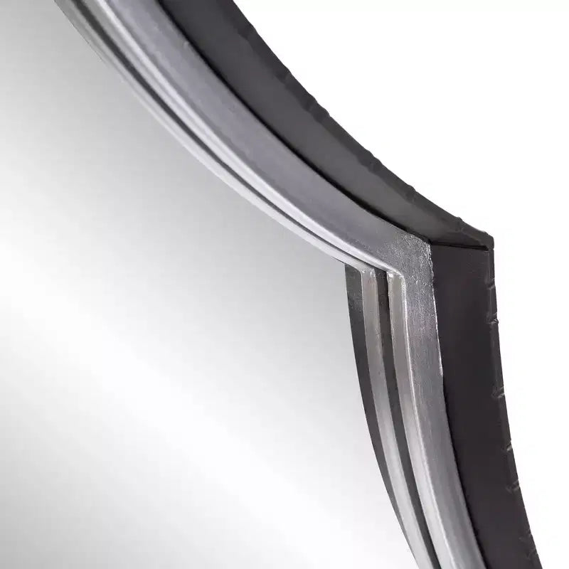 Miroir Flow universel avec placage en pierre : Cadre rond moderne en marbre