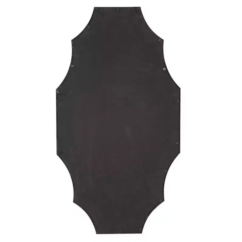 Miroir Flow universel avec placage en pierre : Cadre rond moderne en marbre