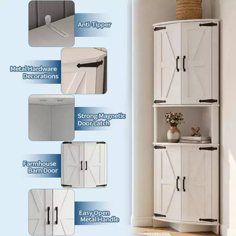 Armoire de coin de ferme Garde-manger d'angle