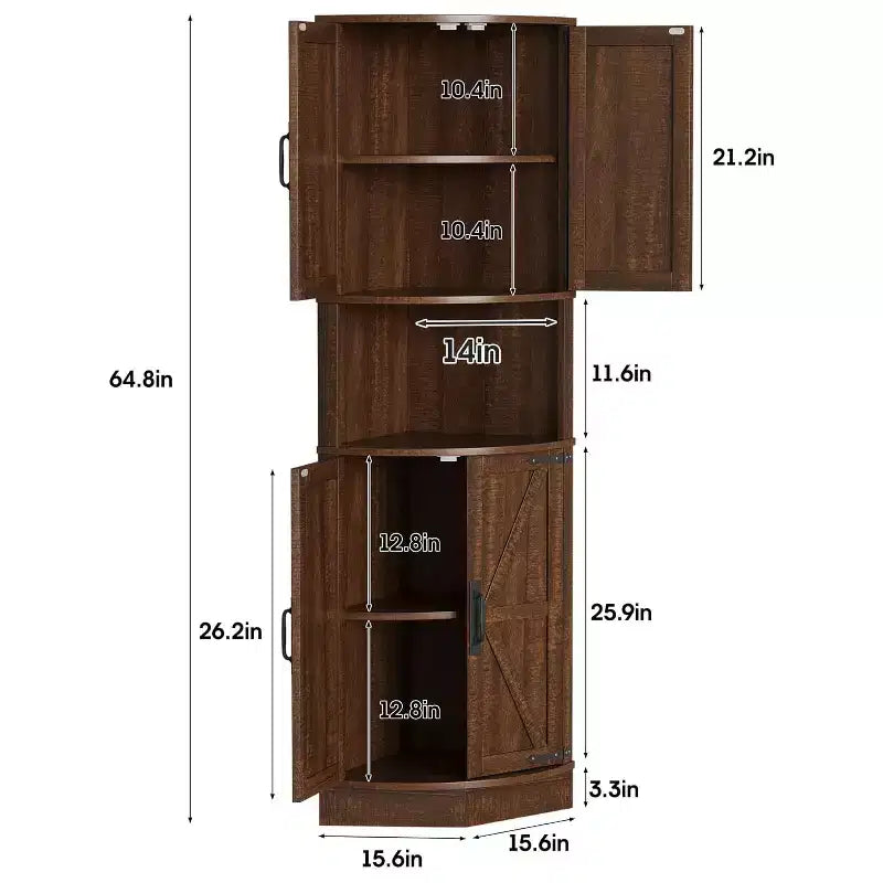 Armoire de coin de ferme Garde-manger d'angle