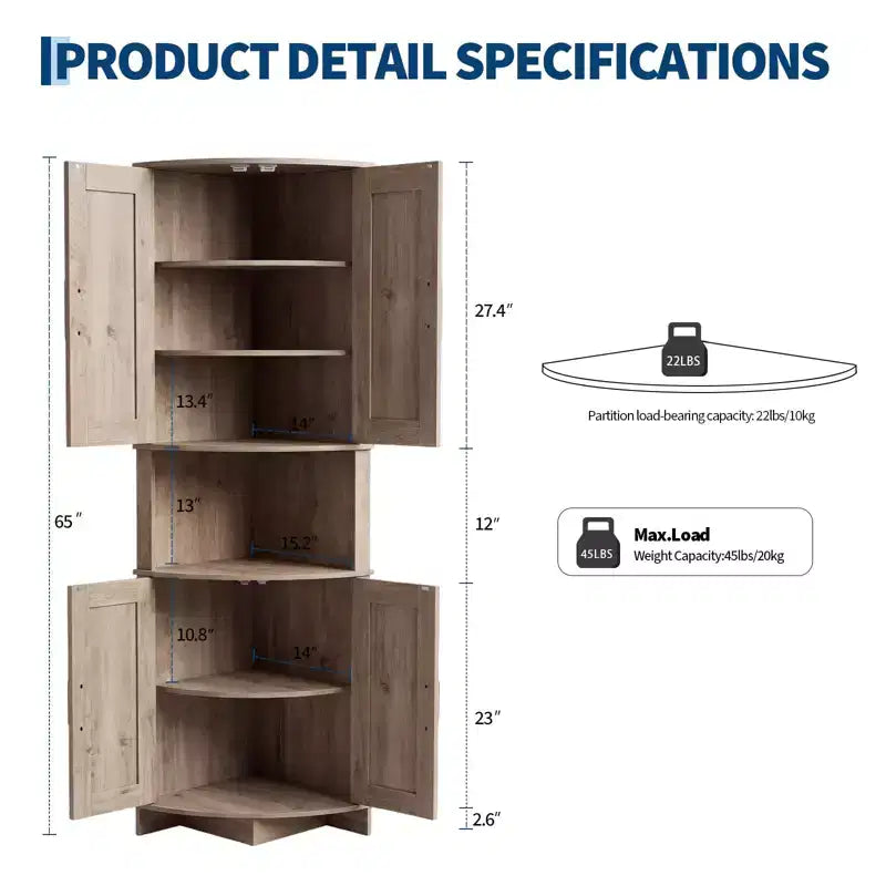 Armoire de coin de ferme Garde-manger d'angle