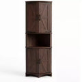 COZONY 65 Farmhouse Corner Cabinet with Doors and Adjustable Shelves Tall Corner Pantry Storage Cabinet for Kitchen Living Room
