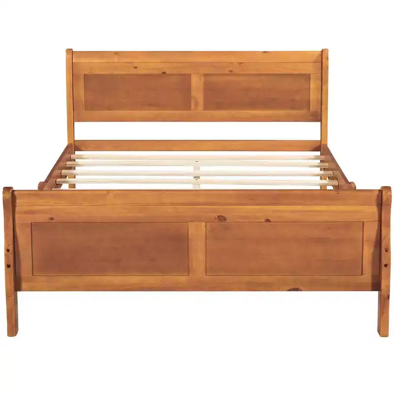 Lit plateforme double moderne en bois avec tête de lit