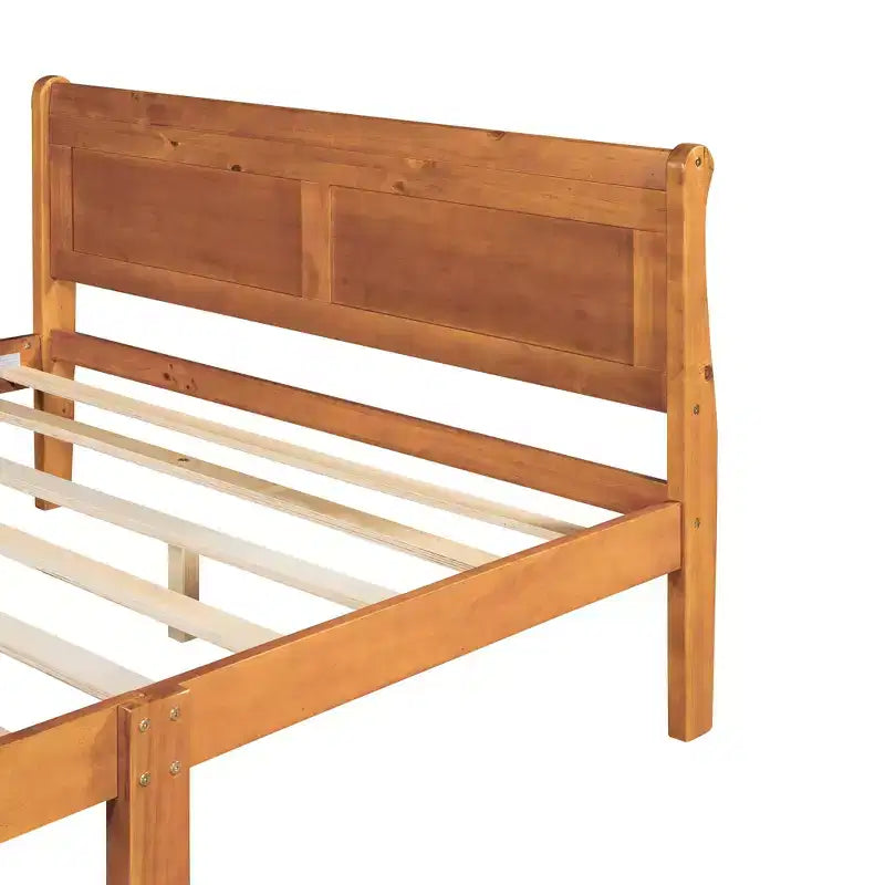 Lit plateforme double moderne en bois avec tête de lit