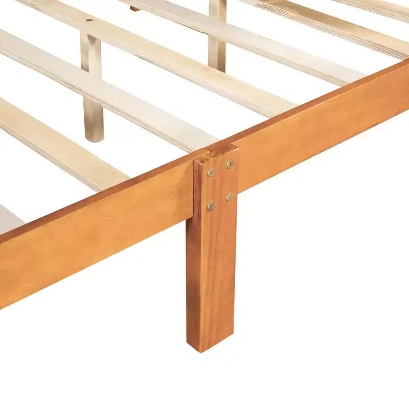 Lit plateforme double moderne en bois avec tête de lit