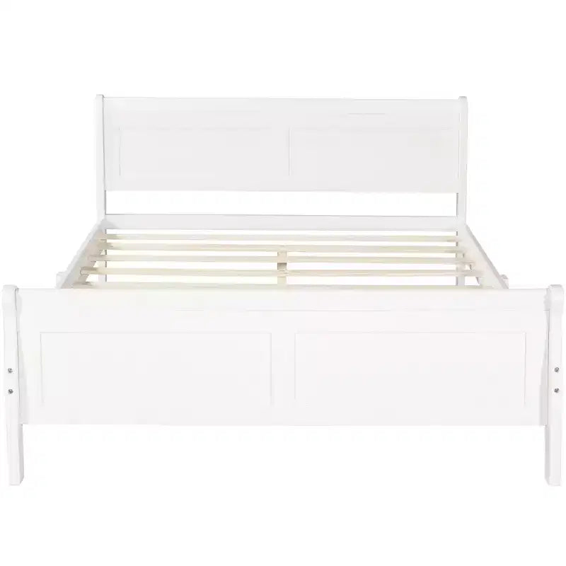 Lit plateforme double moderne en bois avec tête de lit