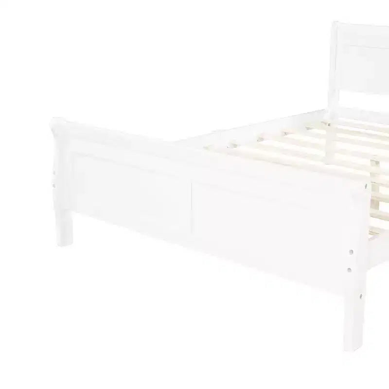 Lit plateforme double moderne en bois avec tête de lit