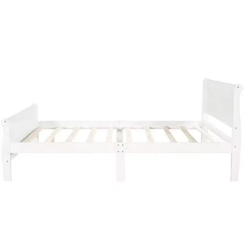 Lit plateforme double moderne en bois avec tête de lit