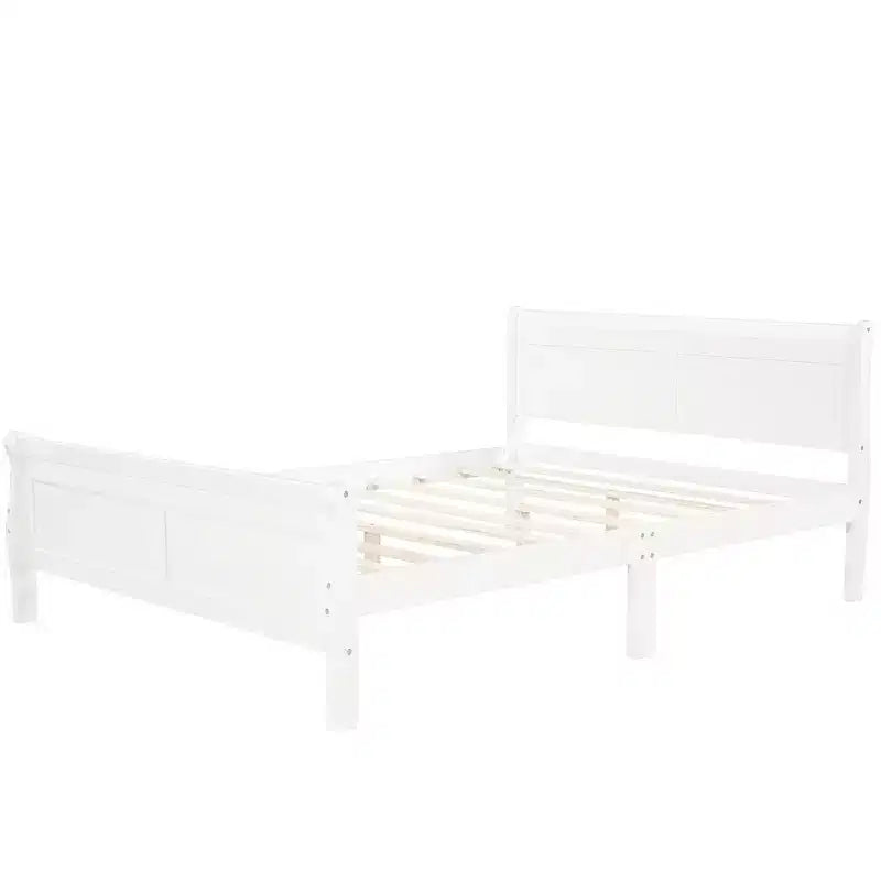 Lit plateforme double moderne en bois avec tête de lit