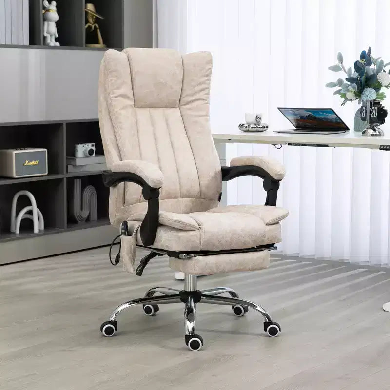 Chaise de bureau de massage avec 6 points de massage et fonction chauffante Fauteuil de bureau inclinable