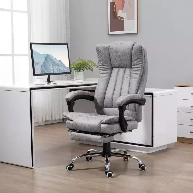 Chaise de bureau de massage avec 6 points de massage et fonction chauffante Fauteuil de bureau inclinable
