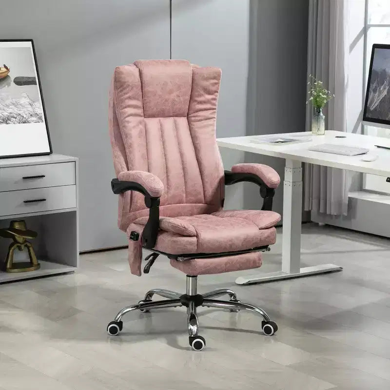 Chaise de bureau de massage avec 6 points de massage et fonction chauffante Fauteuil de bureau inclinable