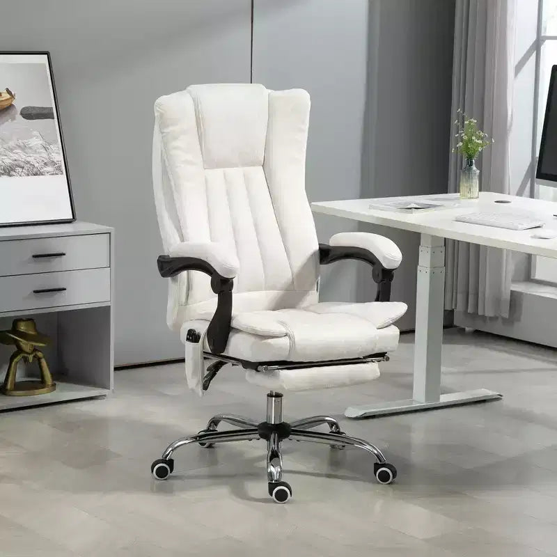 Chaise de bureau de massage avec 6 points de massage et fonction chauffante Fauteuil de bureau inclinable