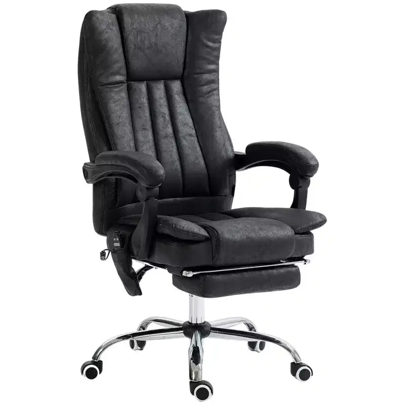 Massage Office Chair with 6 Points and Heat Reclining Computer Chair with Adjustable Height and Footrest