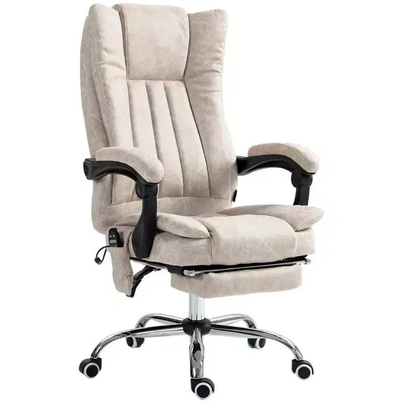 Chaise de bureau de massage avec 6 points de massage et fonction chauffante Fauteuil de bureau inclinable