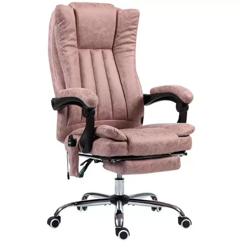 Chaise de bureau de massage avec 6 points de massage et fonction chauffante Fauteuil de bureau inclinable