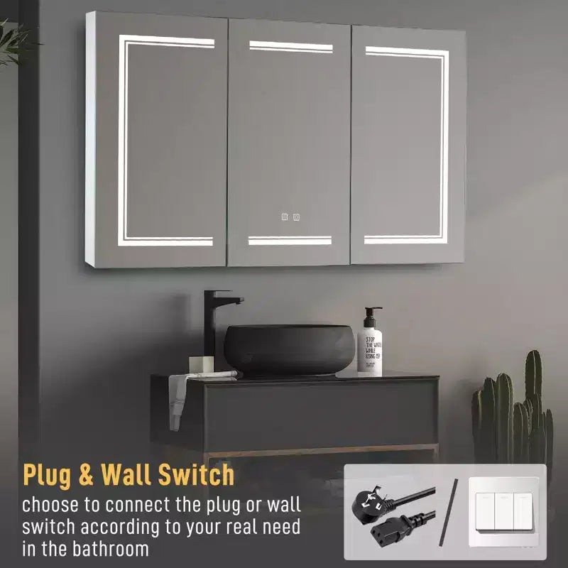 Armoire à pharmacie encadrée avec miroir réglable