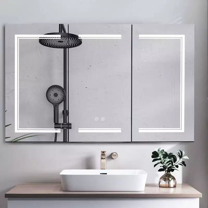 Armoire à pharmacie encadrée avec miroir réglable