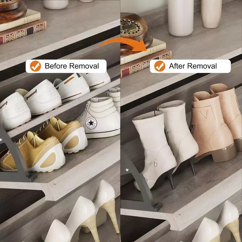 Meuble à chaussures moderne en bois, organisateur autonome avec rangement dissimulé