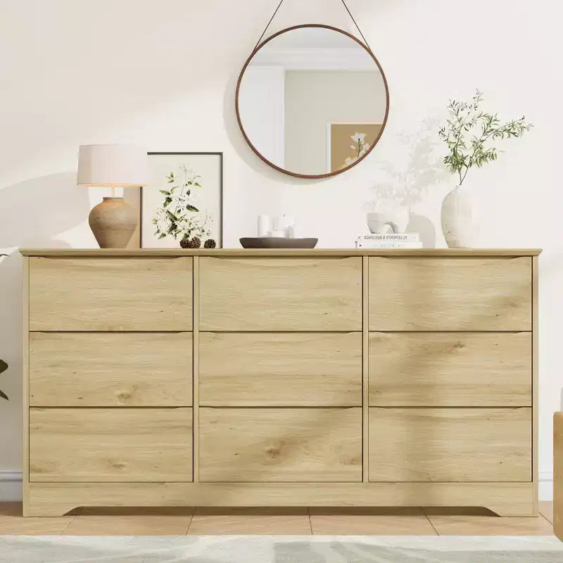 Commode moderne en bois à 9 tiroirs, grand chiffonnier