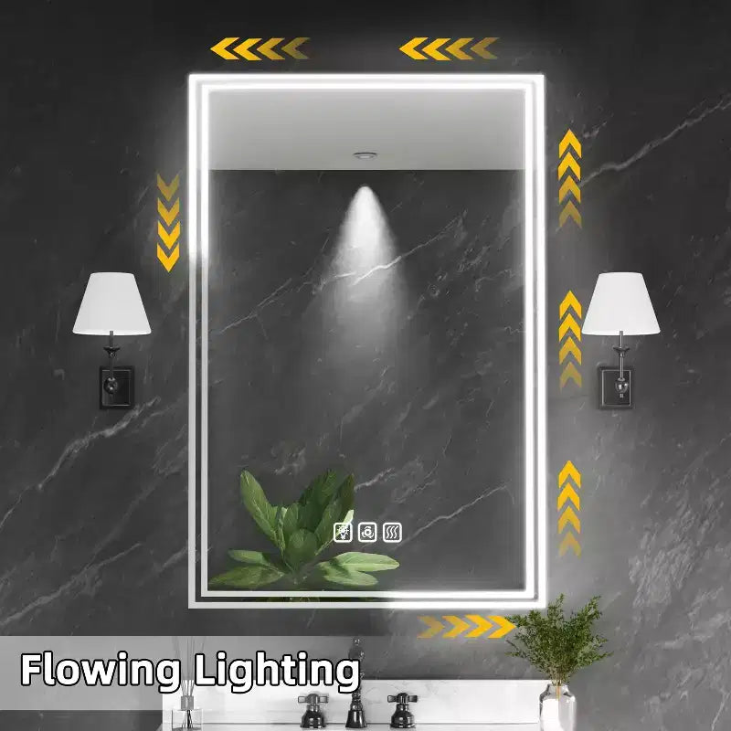 Armoire à pharmacie en aluminium lumineux avec miroir dimmable