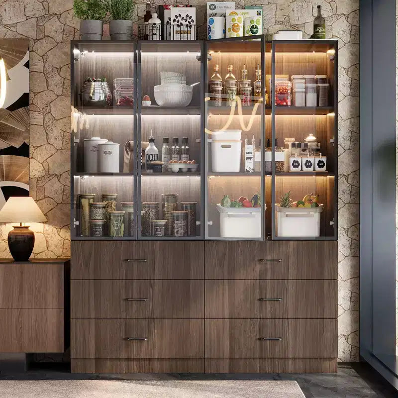Meuble de rangement de cuisine avec étagère réglable