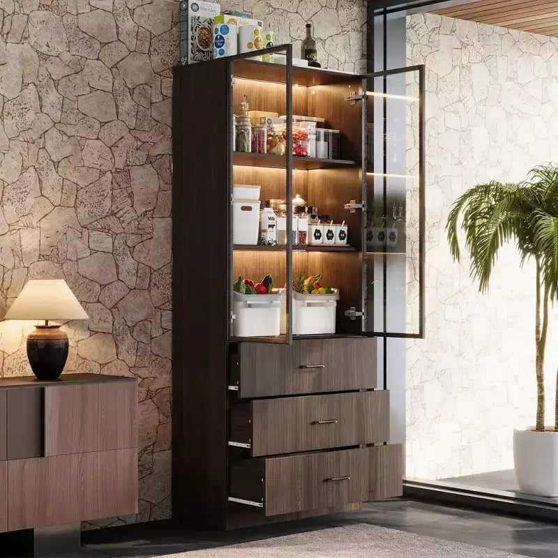 Meuble de rangement de cuisine avec étagère réglable