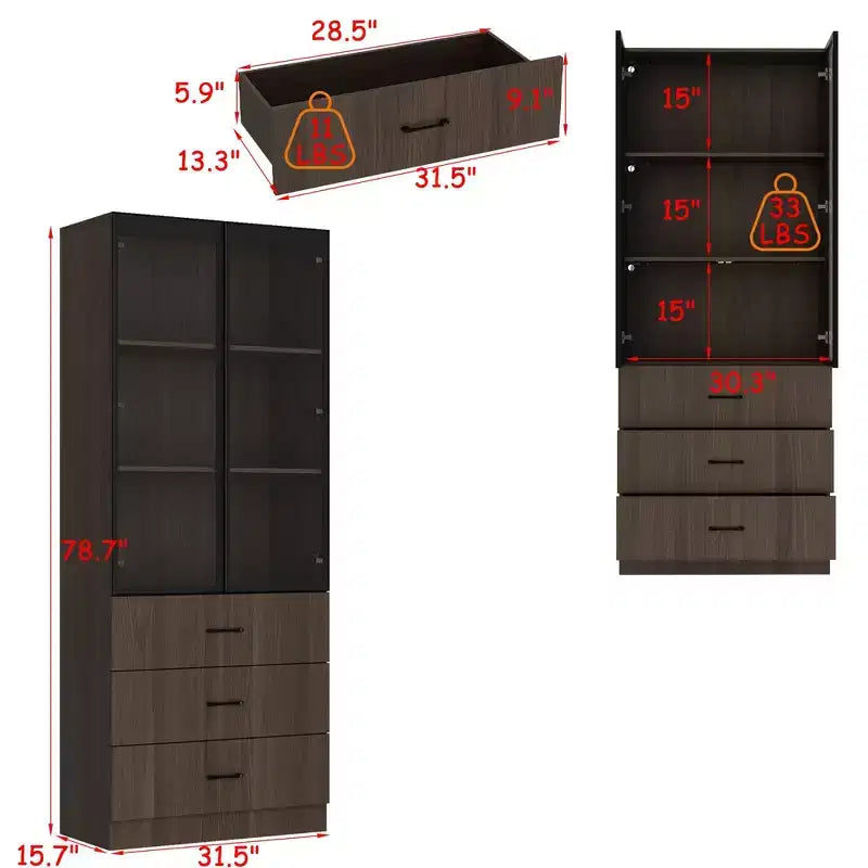 Meuble de rangement de cuisine avec étagère réglable