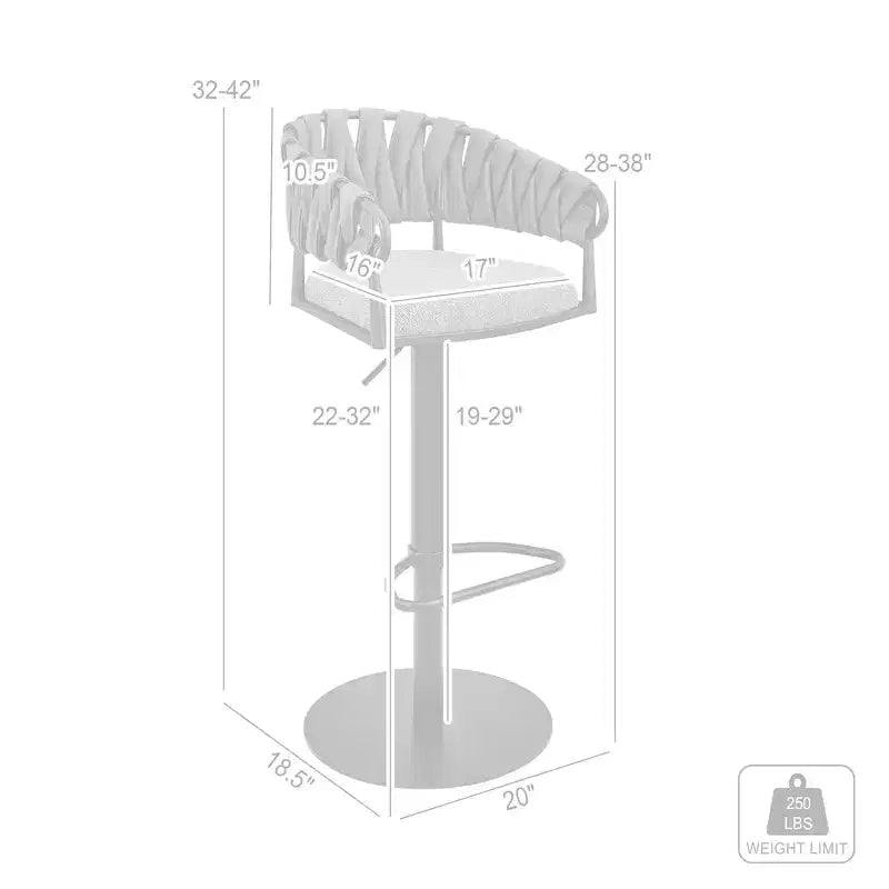 Tabouret de bar moderne en similicuir rembourré, réglable et pivotant