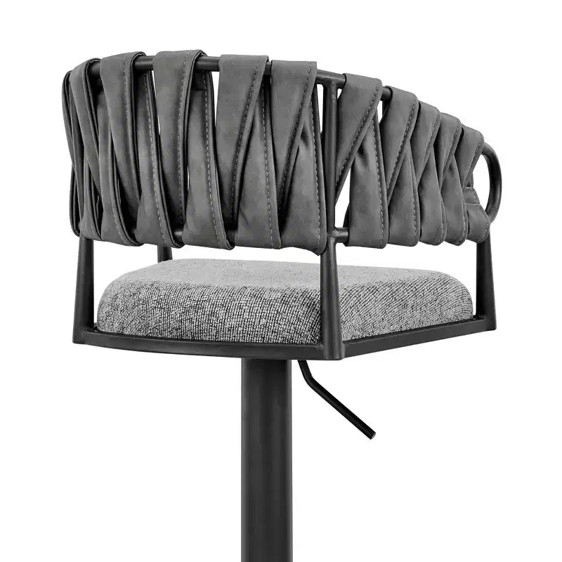 Tabouret de bar moderne en similicuir rembourré, réglable et pivotant