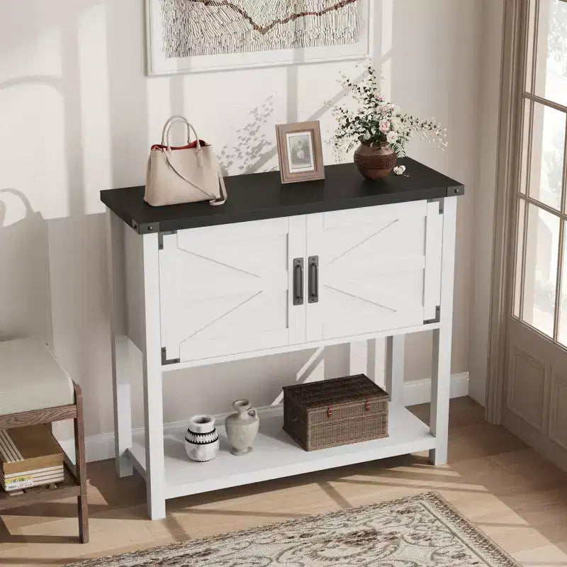 Meuble console de ferme, buffet, meuble de bar à café en bois