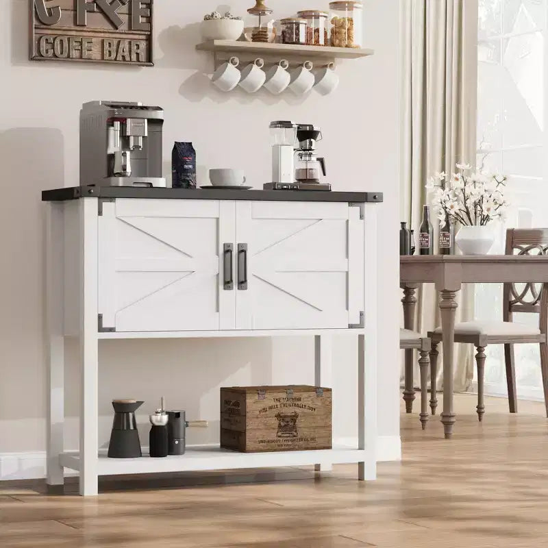 Meuble console de ferme, buffet, meuble de bar à café en bois
