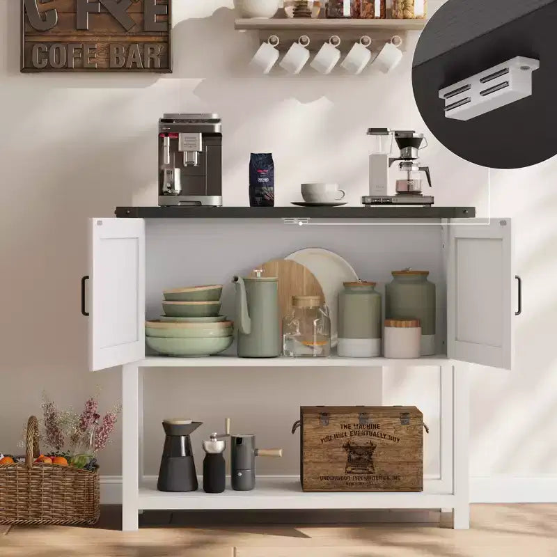 Meuble console de ferme, buffet, meuble de bar à café en bois