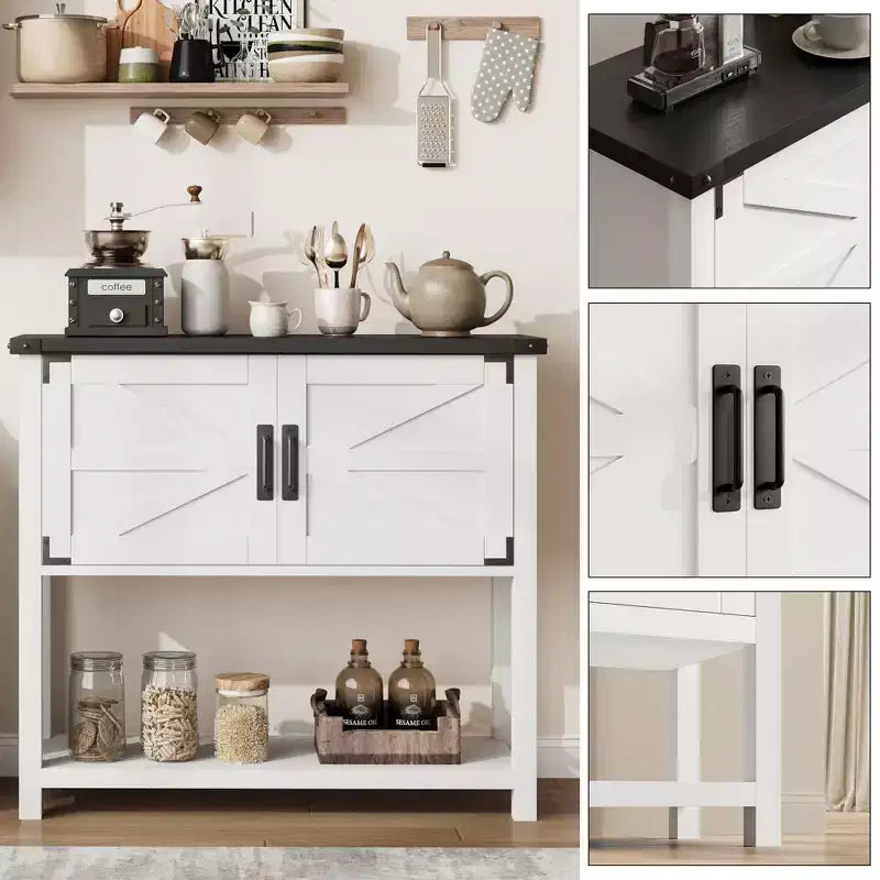 Meuble console de ferme, buffet, meuble de bar à café en bois