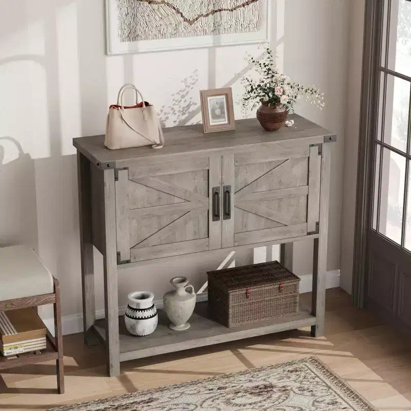 Meuble console de ferme, buffet, meuble de bar à café en bois