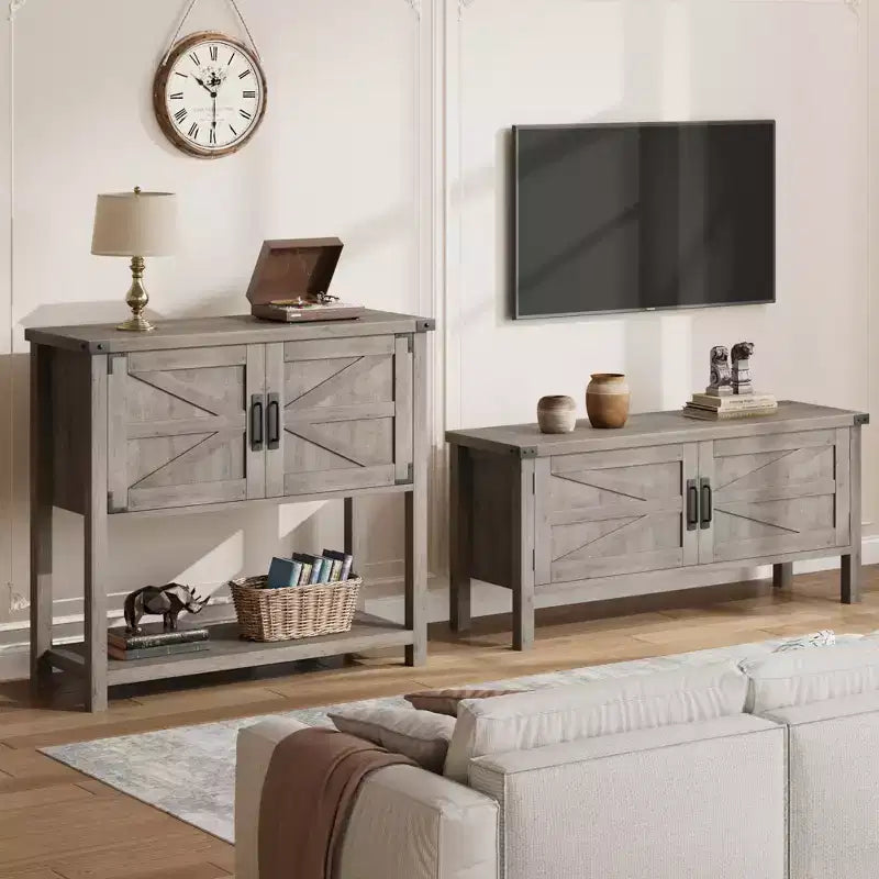 Meuble console de ferme, buffet, meuble de bar à café en bois