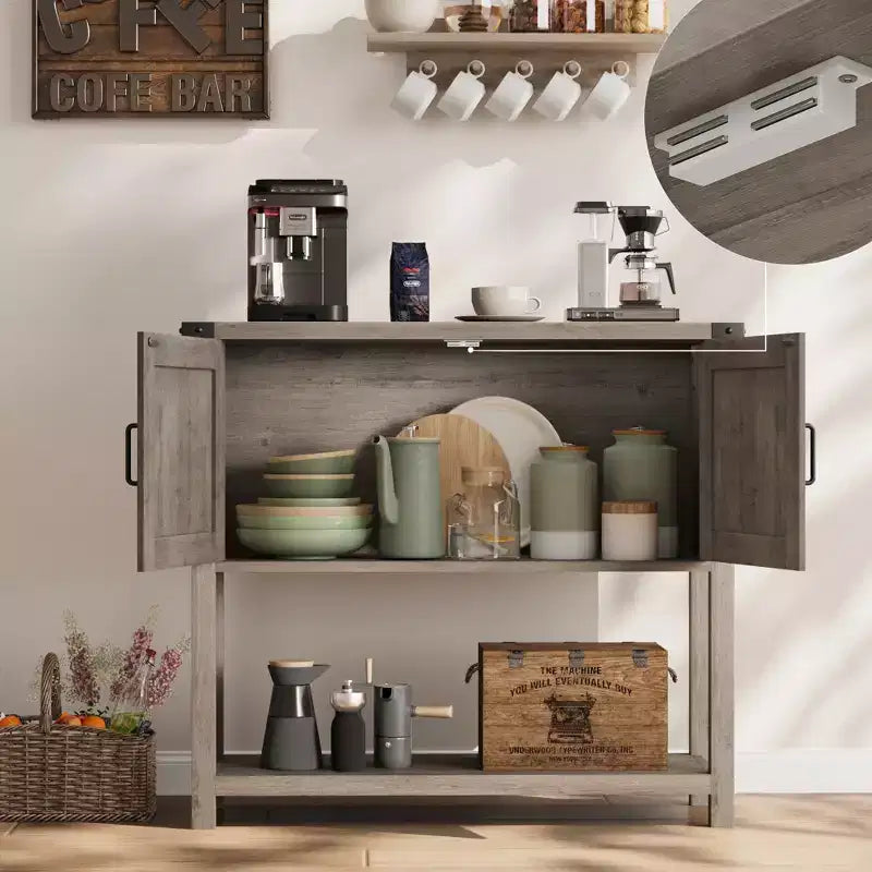 Meuble console de ferme, buffet, meuble de bar à café en bois