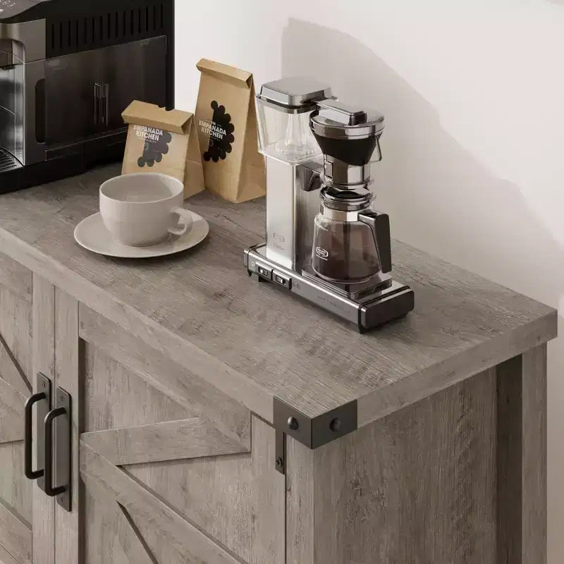Meuble console de ferme, buffet, meuble de bar à café en bois