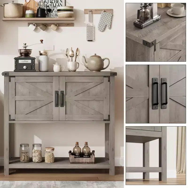 Meuble console de ferme, buffet, meuble de bar à café en bois