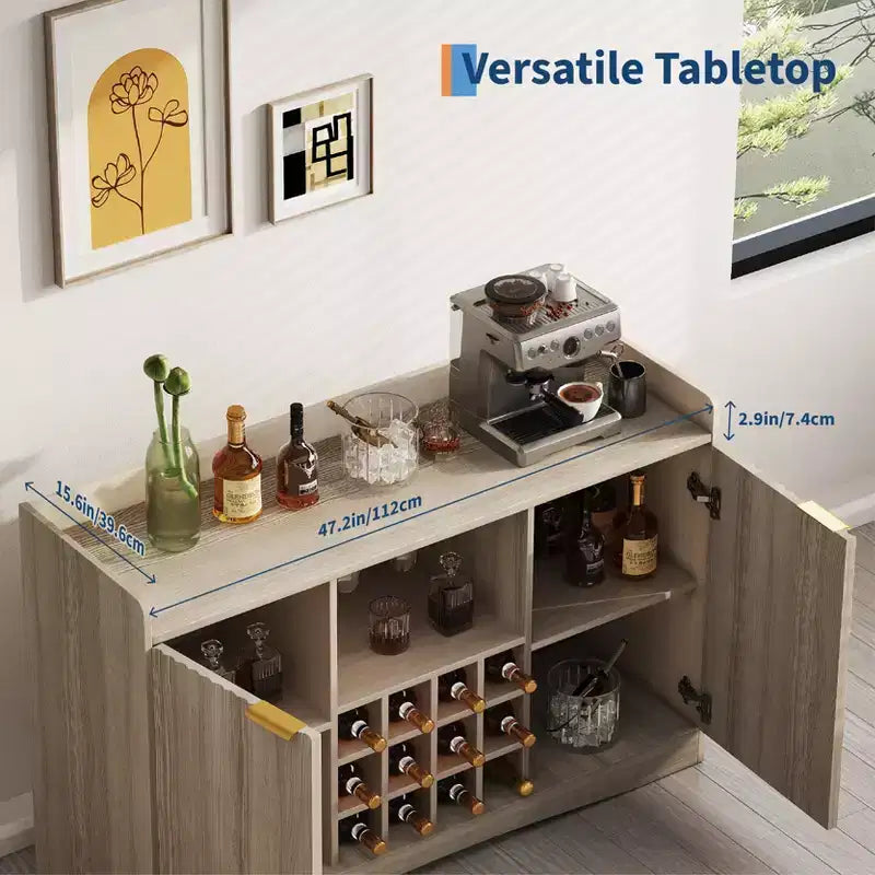 Meuble de bar à vin moderne autoportant, meuble de bar à café