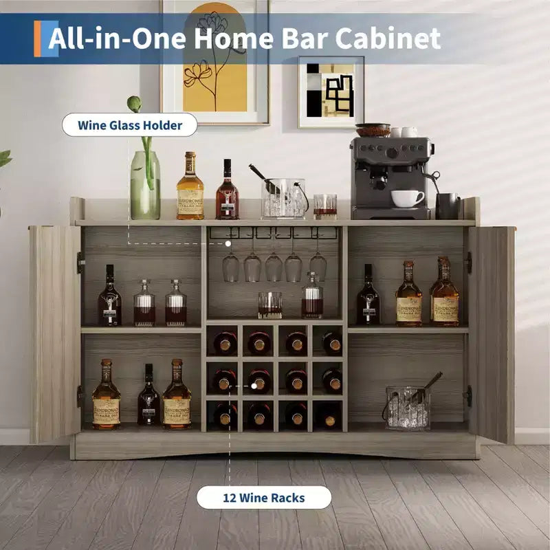 Meuble de bar à vin moderne autoportant, meuble de bar à café