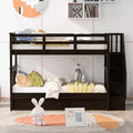 GDFStudio Rodriguez Twin-Over-Twin Bunk Bed with Three Drawers
