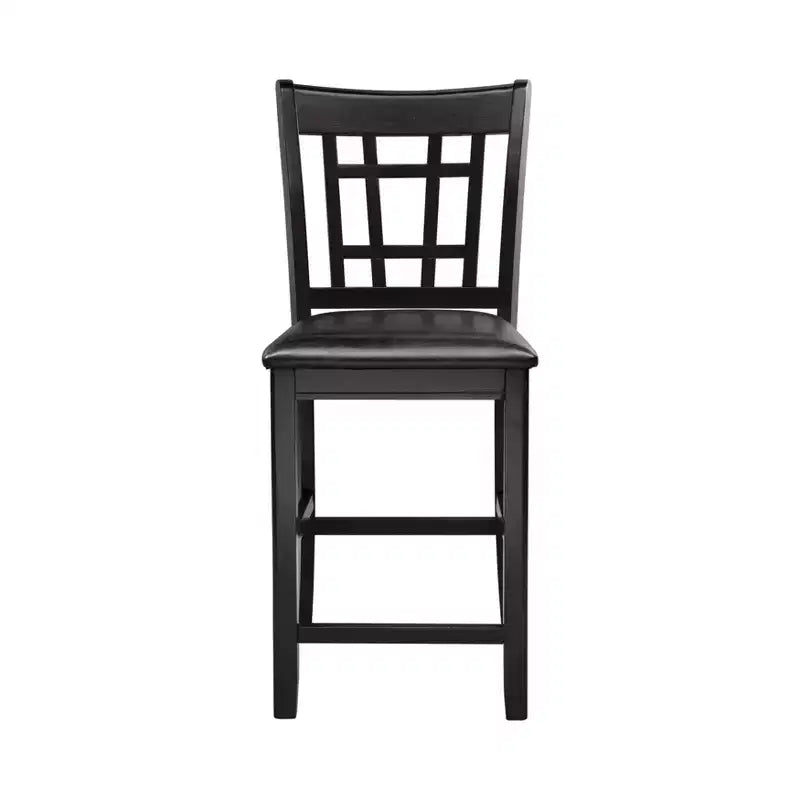 Tabouret de comptoir en bois et similicuir avec dossier Mission