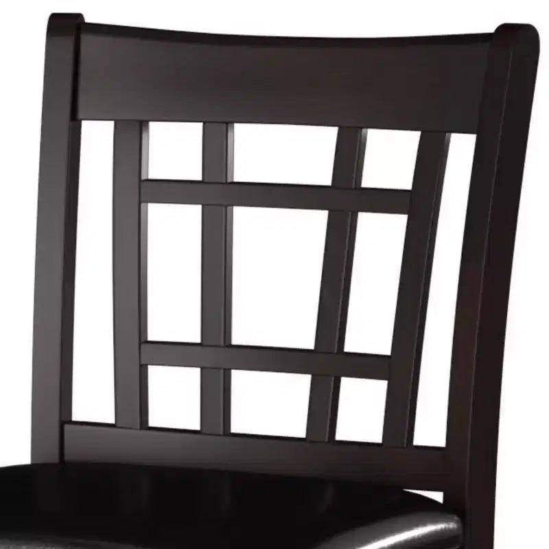 Tabouret de comptoir en bois et similicuir avec dossier Mission