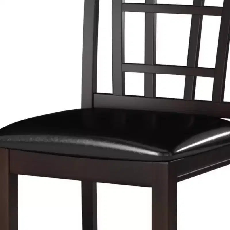 Tabouret de comptoir en bois et similicuir avec dossier Mission