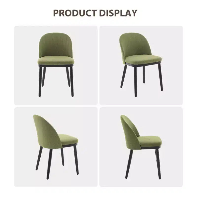 Chaises de salle à manger modernes en tissu, lot de 2, avec pieds en bois rembourrés, chaises d'appoint