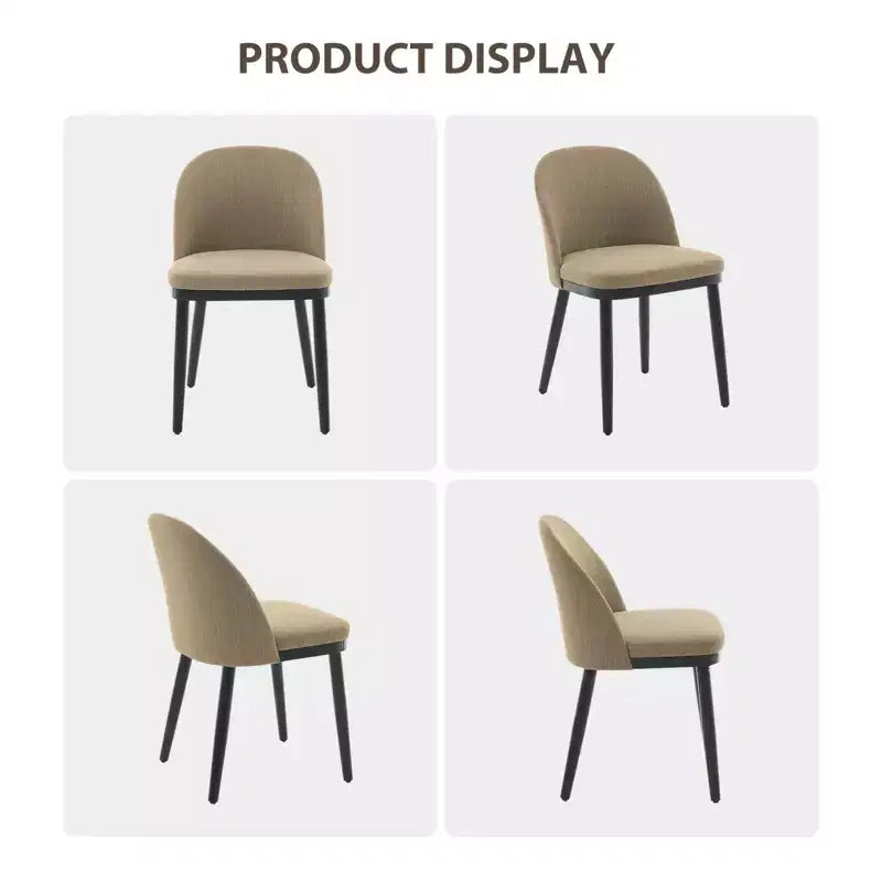 Chaises de salle à manger modernes en tissu, lot de 2, avec pieds en bois rembourrés, chaises d'appoint