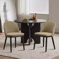 Modern Fabric Dining Chairs Set of 2 - Upholstered Wooden Legs Accent Chairs for Kitchen Living Room & Farmhouse (18W x 22D x 32H)