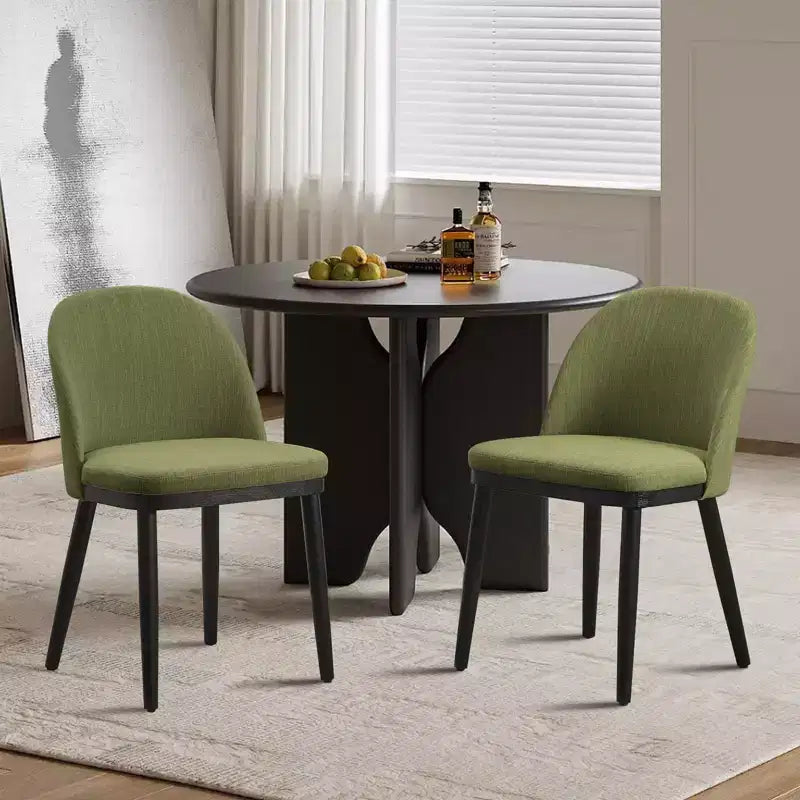 Chaises de salle à manger modernes en tissu, lot de 2, avec pieds en bois rembourrés, chaises d'appoint