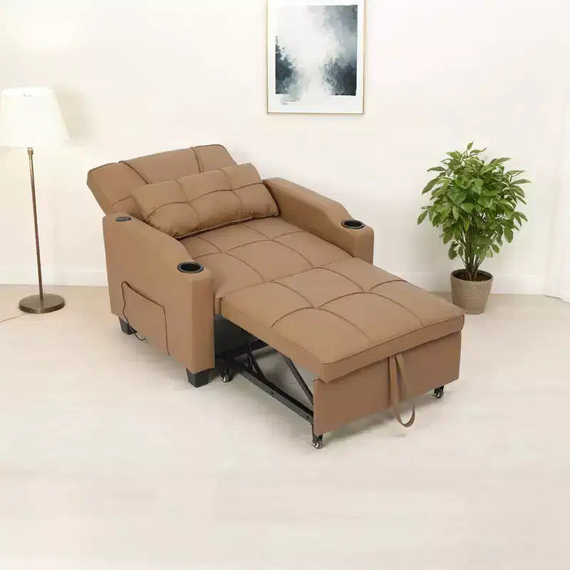 Fauteuil Convertible Lit 3-en-1 Moderne avec Port USB